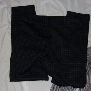🌟 size large pants womens  stretch black  plaid casual dress